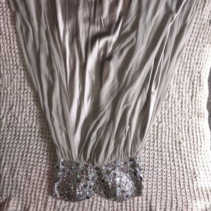 Flowy gray prom dress
